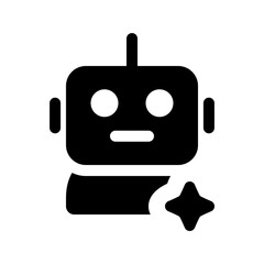 Robot ai icon. machine, bot, digital, smart, automation, cyber, intelligence, humanoid. Vector Icon Illustration