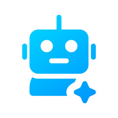 Fototapeta premium Robot ai icon. machine, bot, digital, smart, automation, cyber, intelligence, humanoid. Vector Icon Illustration