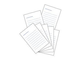 レポート用紙,便箋などのセット。ビジネスや学習をイメージしたイラストです。