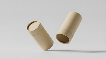 Stylish natural cardboard tubes perfect for branding, packaging, and product mockups with clean lines