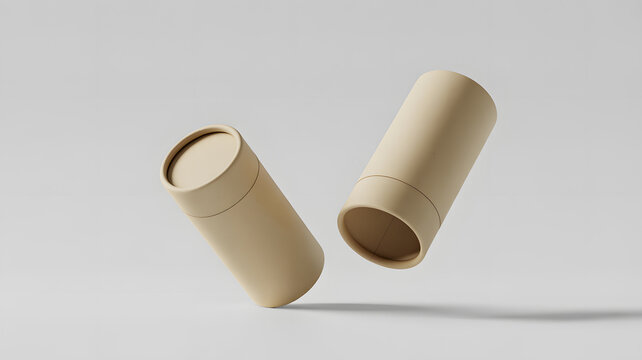 Stylish natural cardboard tubes perfect for branding, packaging, and product mockups with clean lines