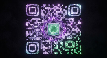 crystal glowing qr code