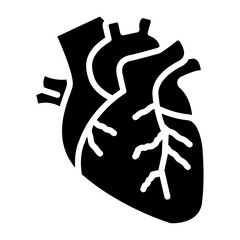 Human heart anatomy vector icon for cardiology awareness and World Heart Day celebration, representing health and life