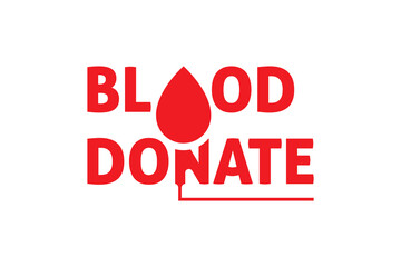 Blood Donate  Red Bold Typography Design