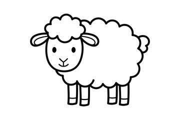 Vector icon illustration of a cute sheep, in a simple style