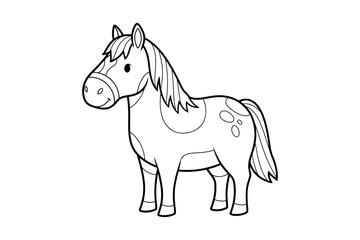 Vector icon illustration of a cute horse, in a simple style