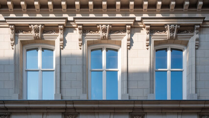 Obraz premium Classic Architectural Windows with Ornamental Details