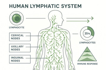 Obraz premium Diagram of the Human Lymphatic System
