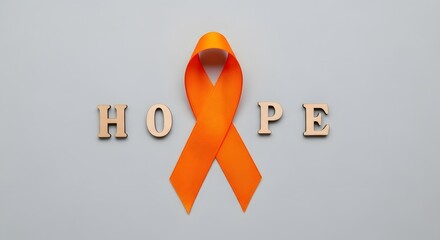 Orange Ribbon Leukemia Hope Concept