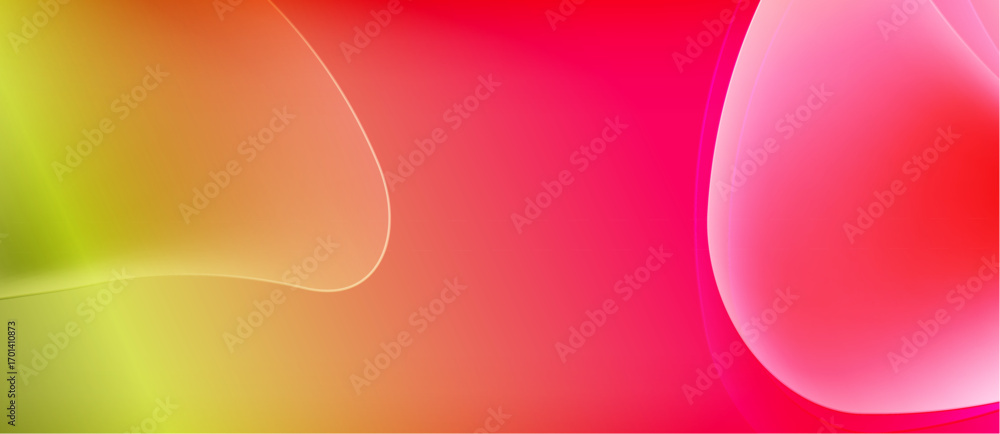 Poster abstract gradients blend yellow, red hues. smooth curves create dynamic visual flow. minimalist desi