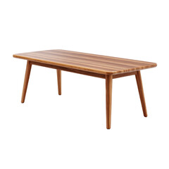 Fototapeta premium Modern Wooden Dining Table with Elegant Design Ideal for Contemporary Home Interiors and Cozy Gatherings