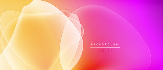 Abstract vibrant layers blend. Yellow, orange, pink hues create smooth gradients. Modern design element for backgrounds, presentations.