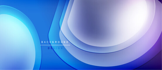 Abstract blue background. Overlapping layers create dynamic visual effect. Modern design elements suggest technology, innovation. Smooth gradients enhance depth.