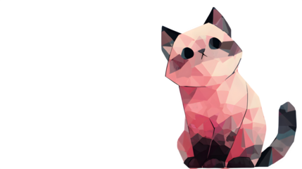 Polygon Cat, isolated on transparent background