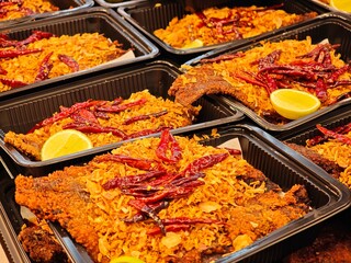 Thai Spicy fermented fish with herbs. Pla Som Tod.