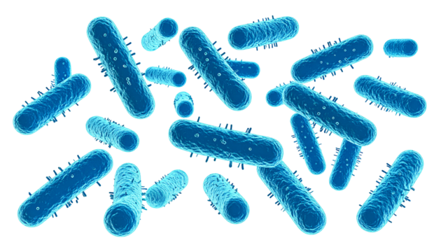 Microscopic bacteria isolated, floating, in a dark environment, ideal for medical and scientific illustrations