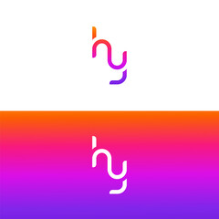 HY Monogram Logo  Gradient Design for Branding