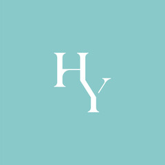 HY Monogram Logo  Minimalist Teal Design