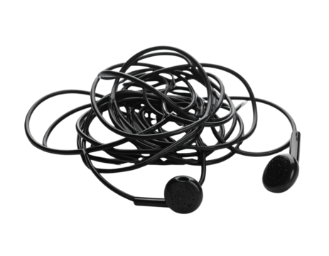 Overused Earphones Tangled Transparent PNG