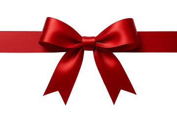 Fototapeta premium Decorative red bow isolated on transparent background