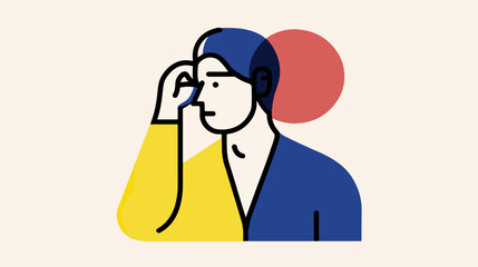 Abstract person considering something