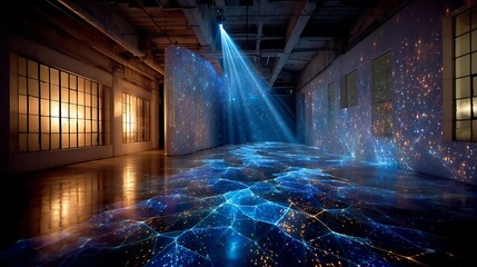 Spectacular immersive exhibition light patterns high resolution picture