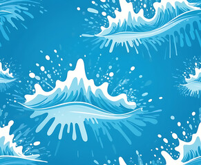 Bold cartoon water splash crest with shiny droplets, vector icon for playful aquatic themes, stickers, and fresh modern branding.