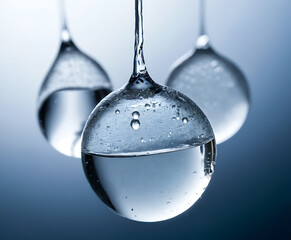 Rising blue splash wave forming an elegant bowl silhouette on white, glossy liquid geometry for purity, hydration, and product display.