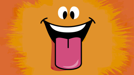 Cartoon face with tongue out