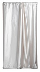 Fototapeta premium Elegant White Satin Fabric Draped Vertically with Soft Folds in Studio Setting and Bright Lighting