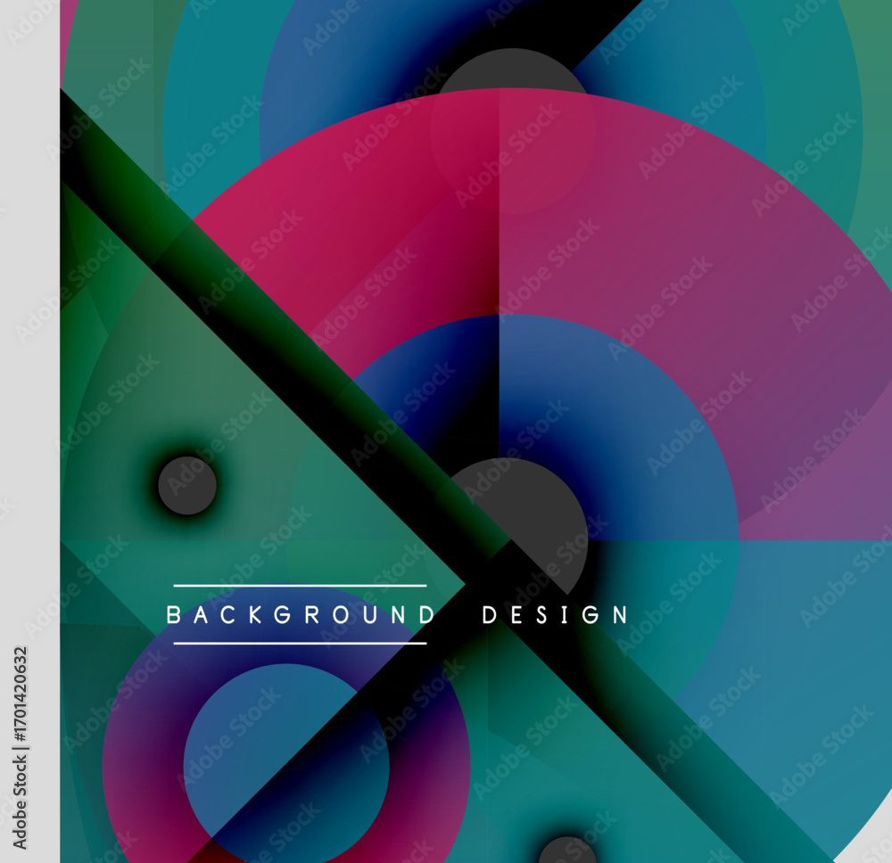 Poster abstract gradients, overlapping circles, dynamic composition. modern design elements create vibrant 