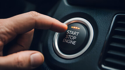 Starting the engine with a touch of a button to begin the exciting journey ahead now