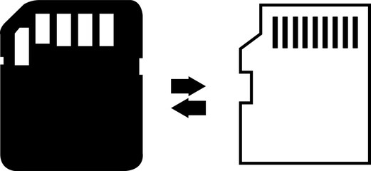 Memory Card Vector Icons Set. SD Card and MicroSD Card Vector Icons. 512GB memory card. collection sd card