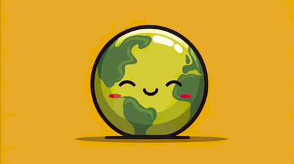 Cute cartoon earth globe