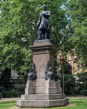 LONDON, UK - JULY 21, 2018:   Statue of Lieutenant-General Sir James Outram in Whitehall Gardens
