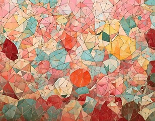 Abstract geometric pattern of vibrant polygons