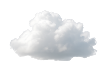 White fluffy cloud isolated on transparent background