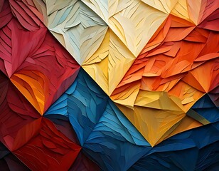 Abstract geometric pattern with layered shapes and vibrant colors