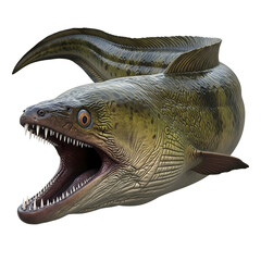 Ferocious deep sea eel with sharp teeth illustration  
