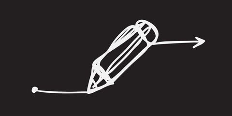Hand-drawn Pen sketch, freehand drawing design.
