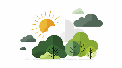 Flat design forest scene