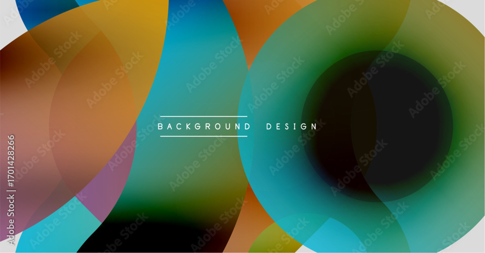 Poster abstract colorful overlapping circles create dynamic visual effect. modern design suitable for backg