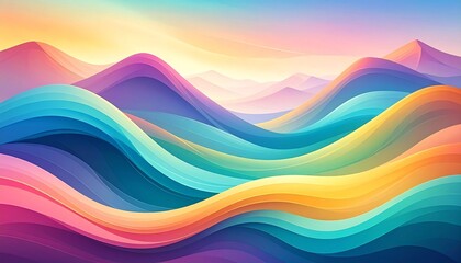 Colorful abstract mountain landscape.