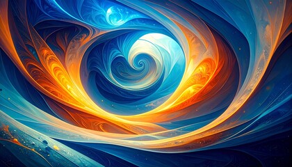 Abstract swirling vortex of colors.