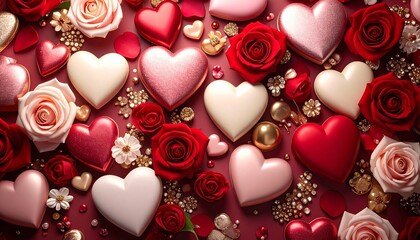 Valentines Day Hearts and Roses. (1)