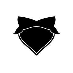 Silhouette of a bandana neckerchief item on transparent background