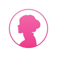 Beauty logo with woman inside circle style design template, flower, logo, woman, Premium Vector