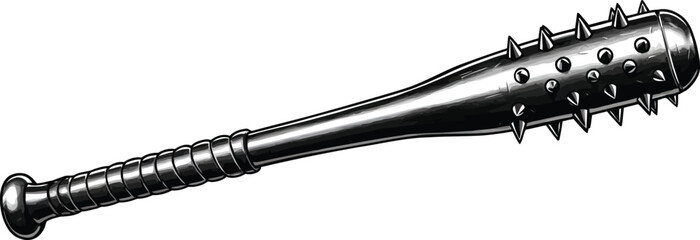 Spiked baseball bat weapon threat danger gangster criminal violence vector