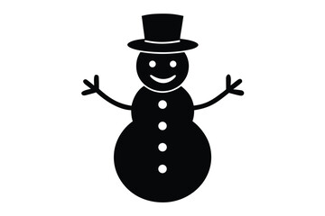 snowman silhouette vector art icon