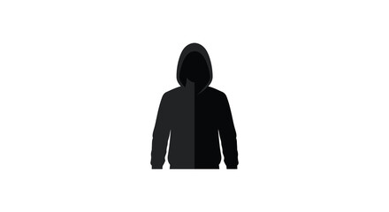 a silhouette figure wearing a hooded jacket standing alone
